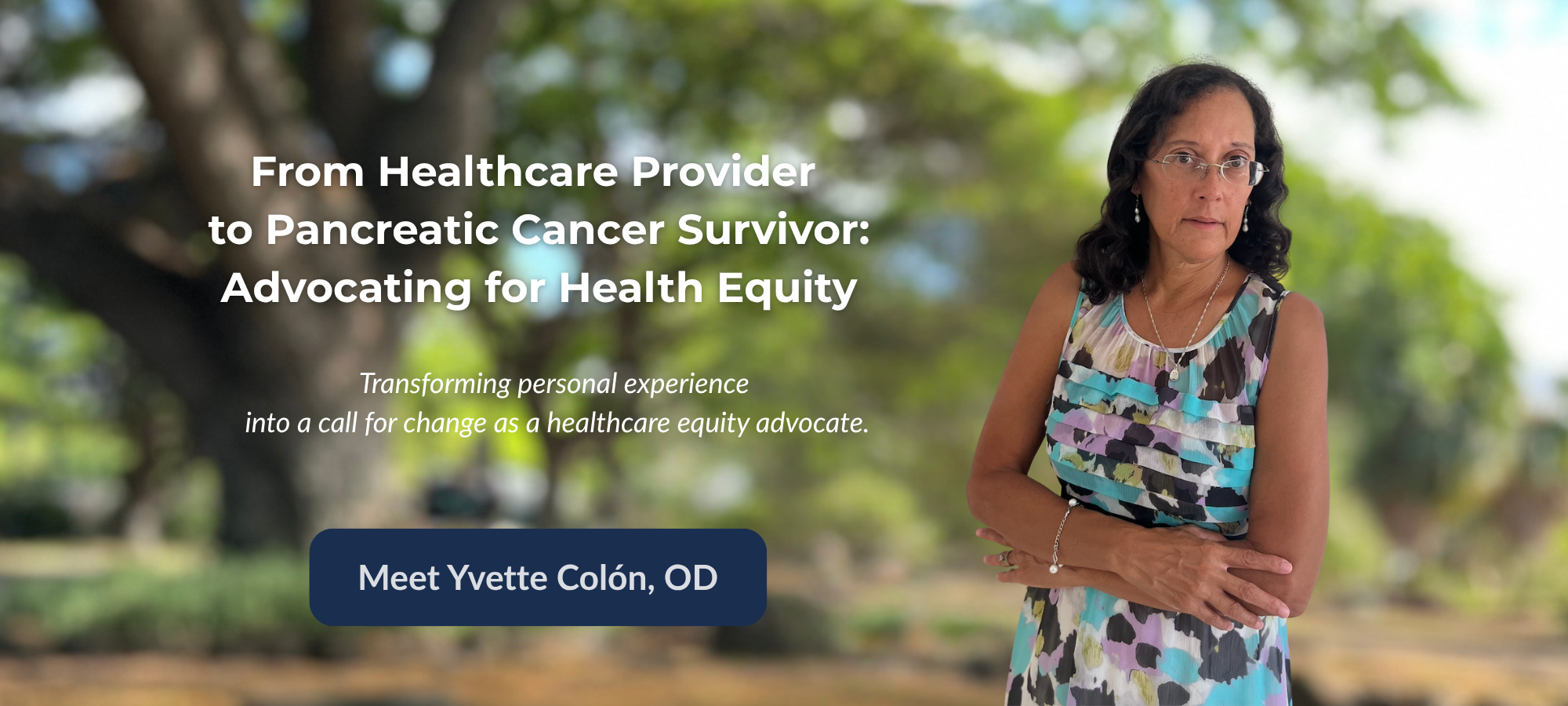 Dr. Yvette Colón standing outside, advocating for health equity